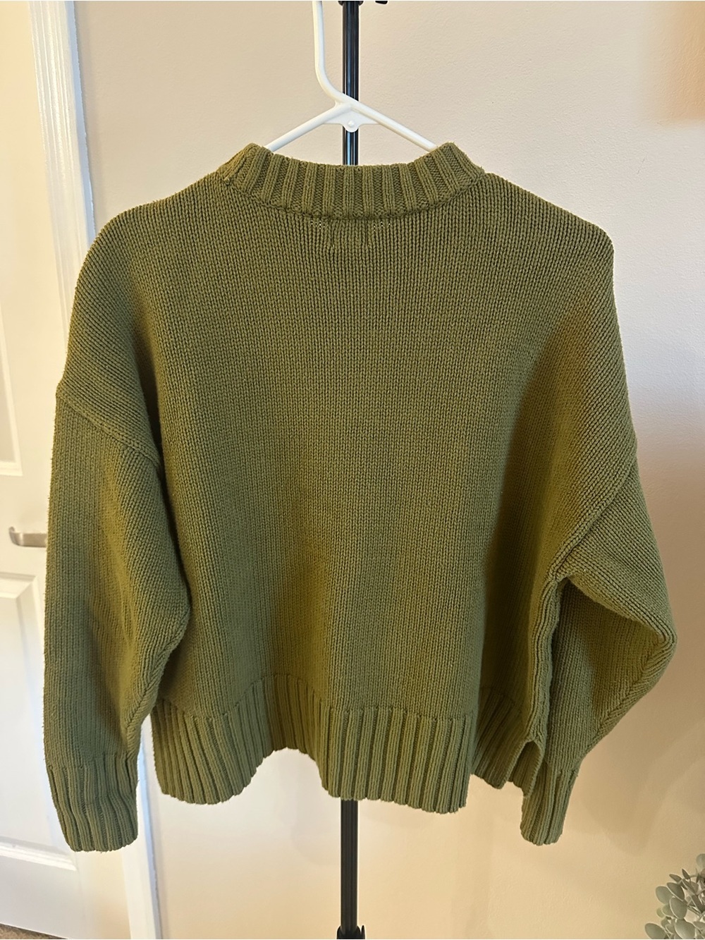 Olive Green Crewneck Sweater - Picture 7 of 7